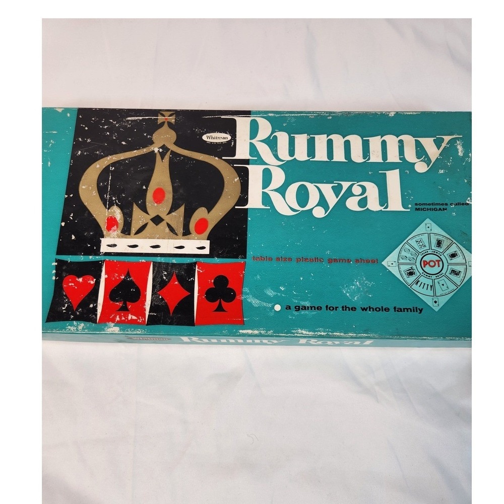 Vintage Whitman Rummy Royal Table Size Plastic Game Sheet 1962